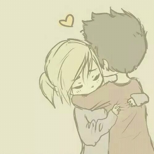 Anime Girl And Boy Hugging Base