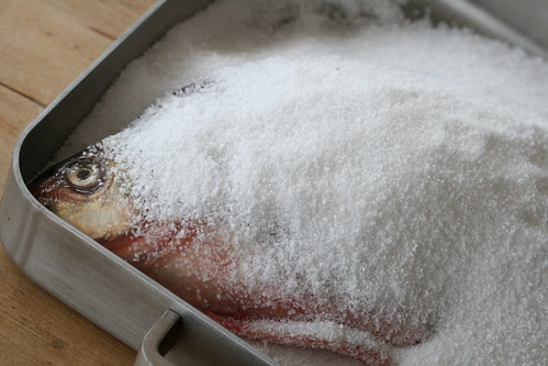 bream in salt crust / Ahjulatikas soolakatte all