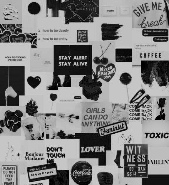 Black And White Photo Collage Wallpaper - Mural Wall