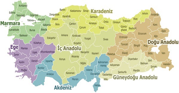 Türkiye Bölgeler Haritası Png - Ilosofia