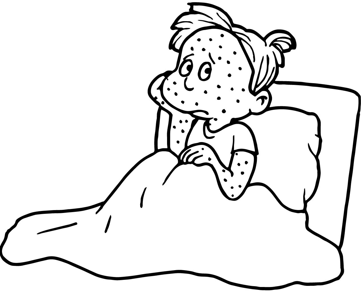 New Sick Person Coloring Page with simple drawing