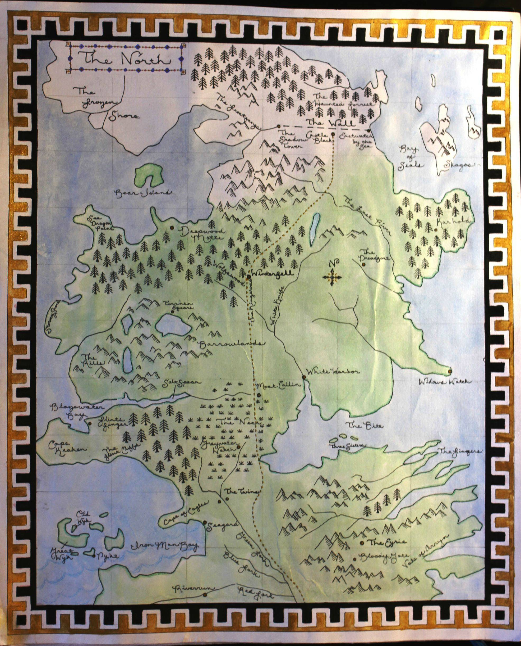 Большая карта вестероса и эссоса 7 королевств
