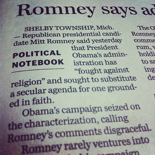 Romney for Pro-Faith Anti-Secular Government by stevegarfield