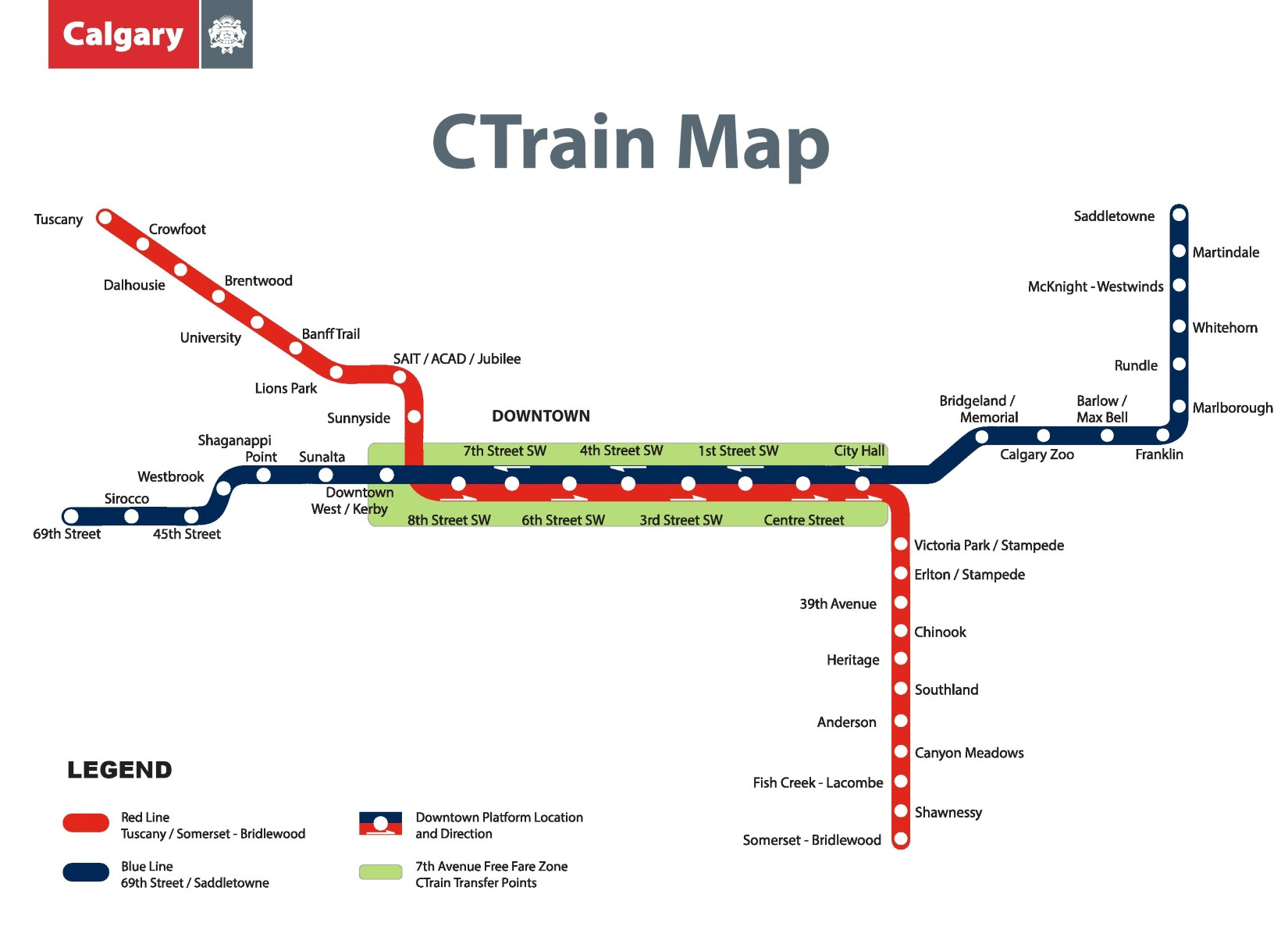 Calgary C Train Map