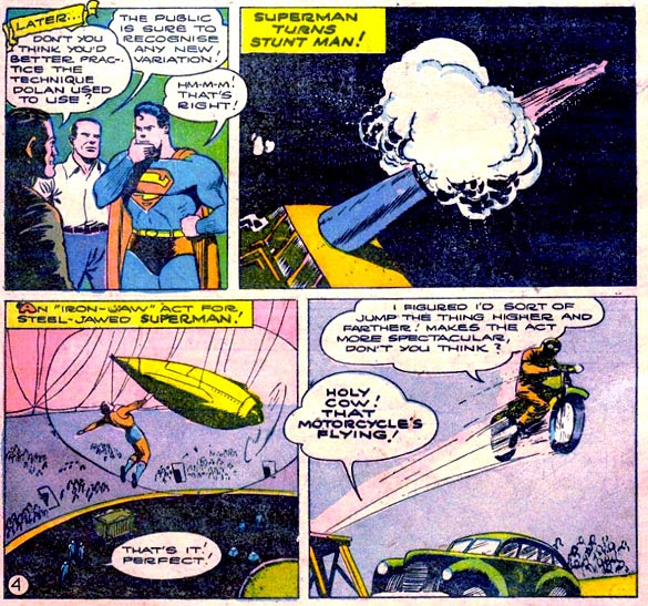 'Wait, that's Superman doing that! He's a phony! Hey, this guy's a great big phony!'