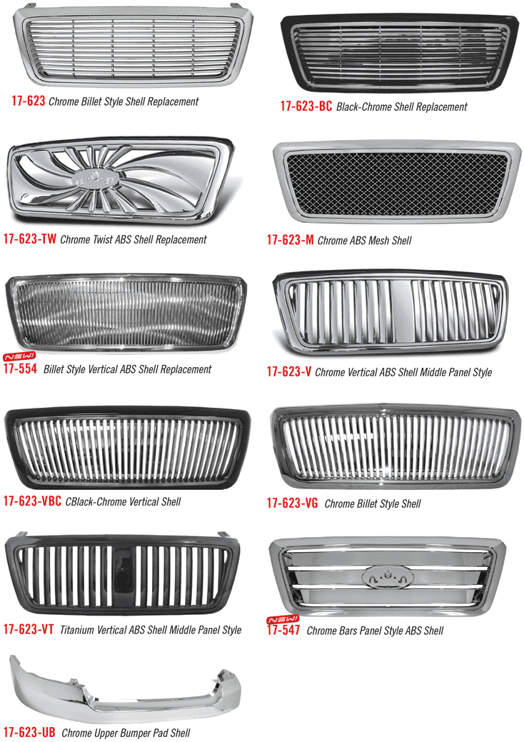 Fits Ford F150 1999-2003 Vertical Style ABS Chrome Full Replacement Grille