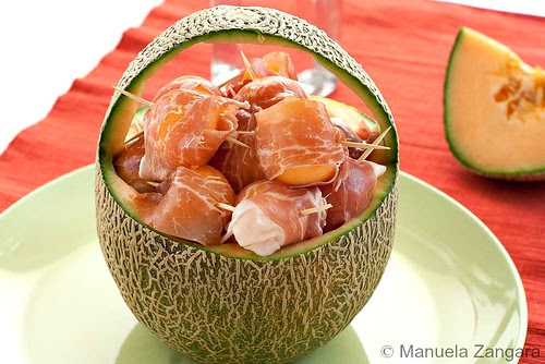 Prosciutto e Melone and a tutorial on How to make a Melon Basket