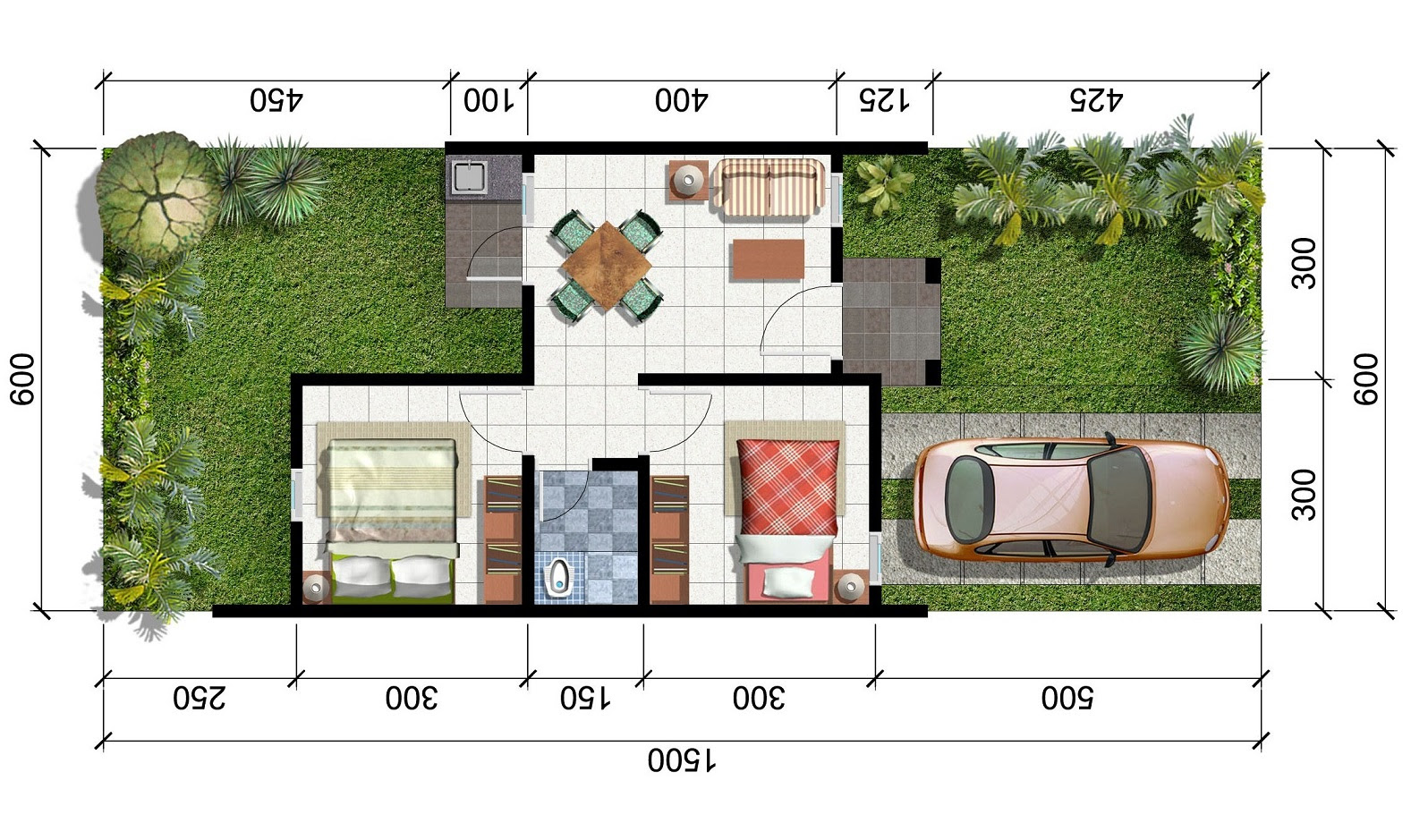 Denah Rumah Minimalis 3 Kamar Ukuran 7x9 Expo Desain Rumah