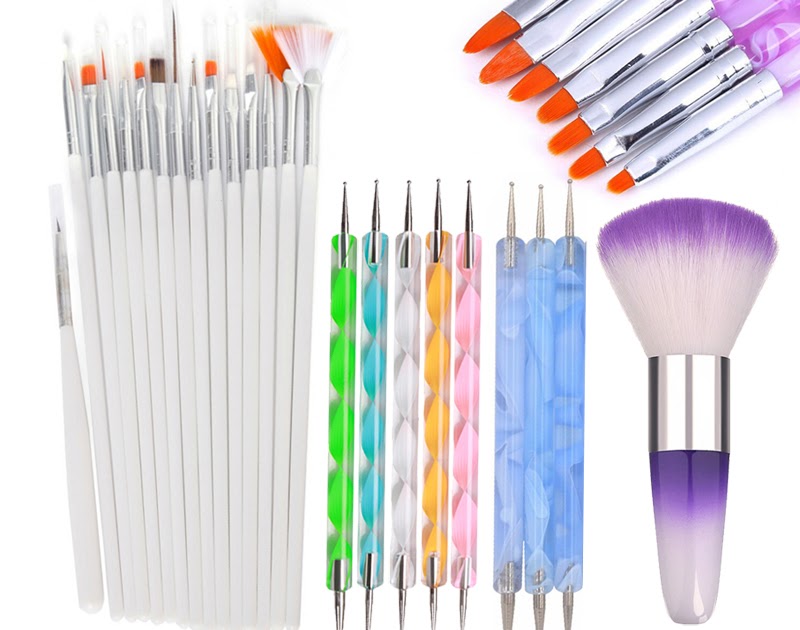15pcs acrylic nail art design painting pen brush set - wide 1