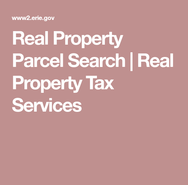Erie County Property Tax Parcel Search PREPOTY