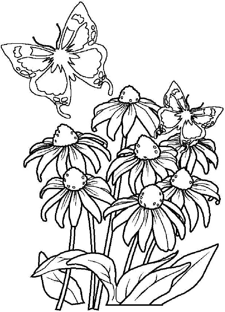 Bouquet Of Flowers Coloring Pages for childrens printable  