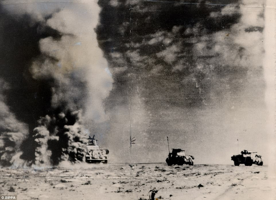 El Alamein, Battle of (23 Oct-4 Nov 1942). The World War 2 battle, named after a village on Egypt's Mediterranean coast, ended in the victory of the British Eighth Army commanded by Montgomery over Rommel's Afrika Korps. It proved to be the turning point in the war in Africa. British armoured cars driving through a barrage from German lines