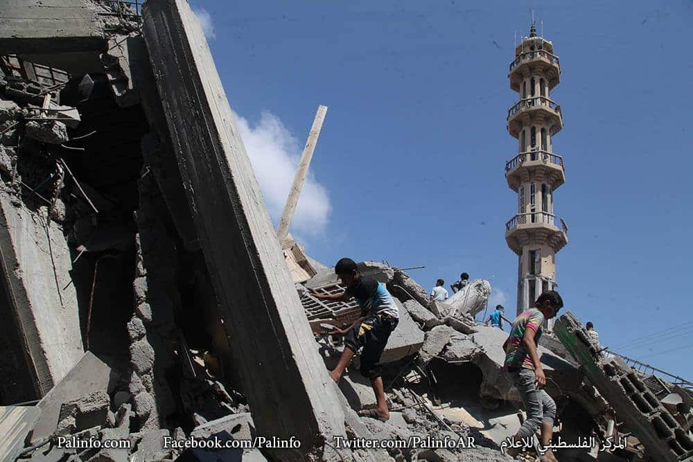 La mosquée Azzedine Al-Qassam détruite