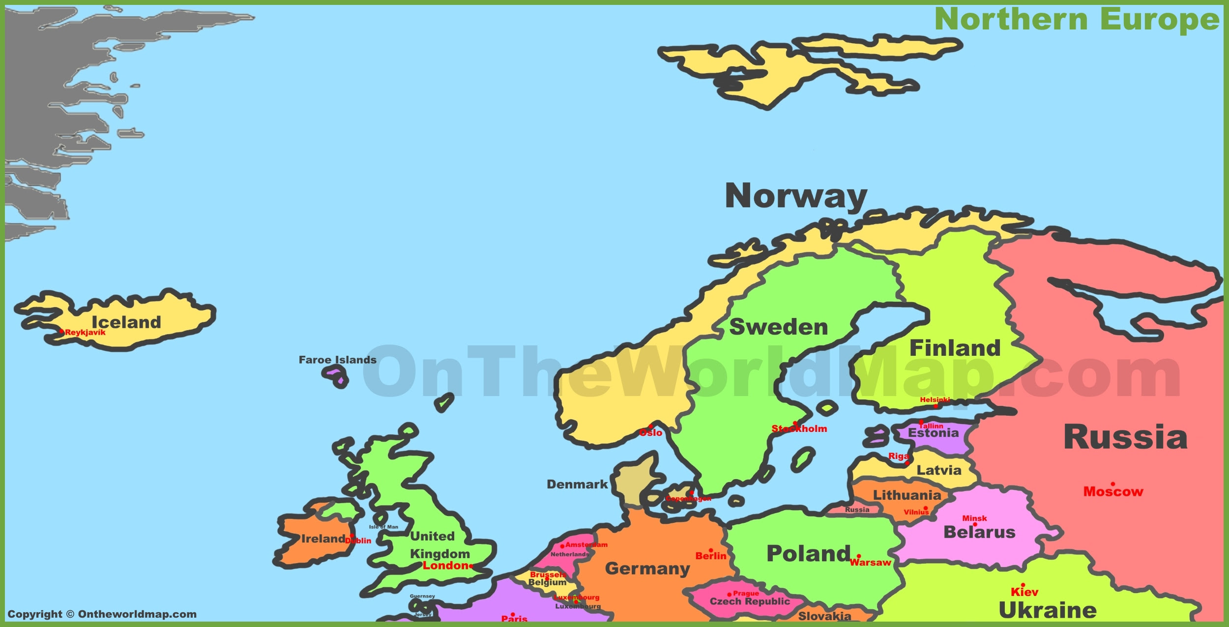Map of northern europe mapvalley