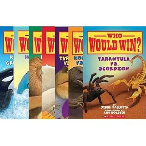 Who Would Win? Series Set of 7 Books by Jerry Pallotta and Rob Bolster (Who Would Win? Tarantula Vs Scorpion; Who Would Win? Komodo Dragon Vs. King Cobra; Who Would Win? Lion Vs Tiger; Who Would Win? Killer Whale Vs Great White Shark; Who Would Win? Hammerhead Vs Bull Shark; Who Would Win? Polar Bear Vs Grizzly Bear; Who Would Win? Tyrannosaurus Rex Vs Velociraptor)
