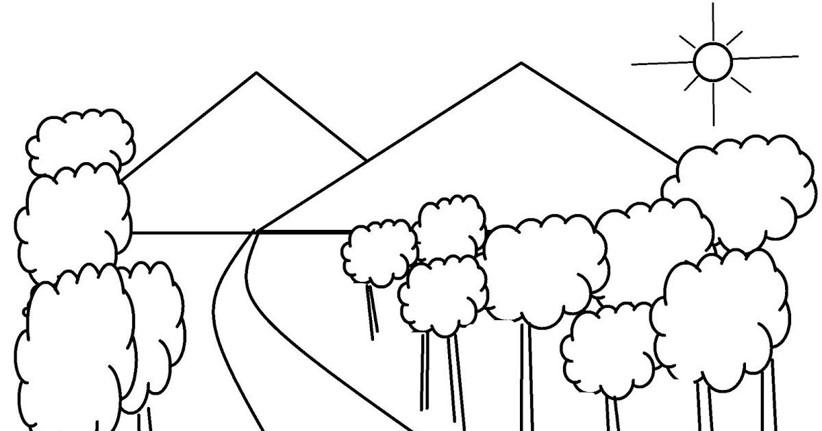 Gambar Pemandangan Gunung Dan Pohon