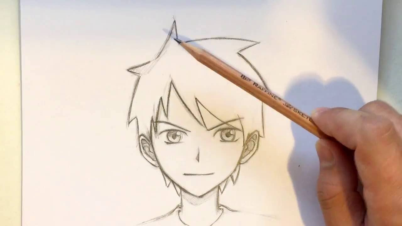 Anime Man Bun Drawing