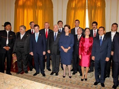 Presidentes da Unasul reunidos no Peru, após a tomada de posse do novo presidente Ollanta Humala