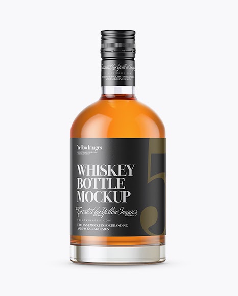 Download Whisky Bottle with Shrink Band PSD Mockup | Mockup Kemeja PSD Free