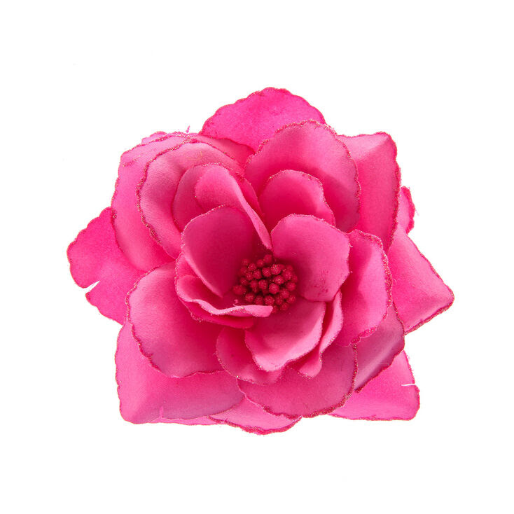 Large Hot Pink Flower Hair Clip | Claire's