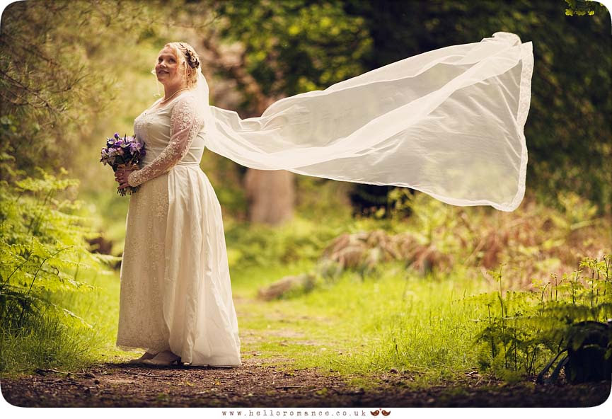 Bride Veil blowing in wind Portrait - Hello Romance