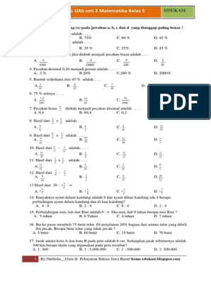 Contoh Latihan Soal: Latihan Soal Mtk Kls 5 Semester 1