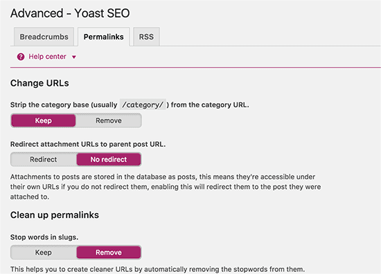 Permalink related settings in WordPress SEO Plugin Permalink related settings in WordPress SEO Plugin