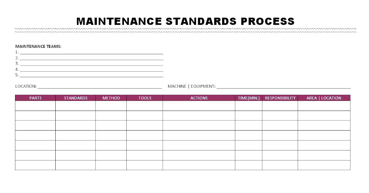 Excel Maintenance Report Format 2 Building Maintenance Schedule