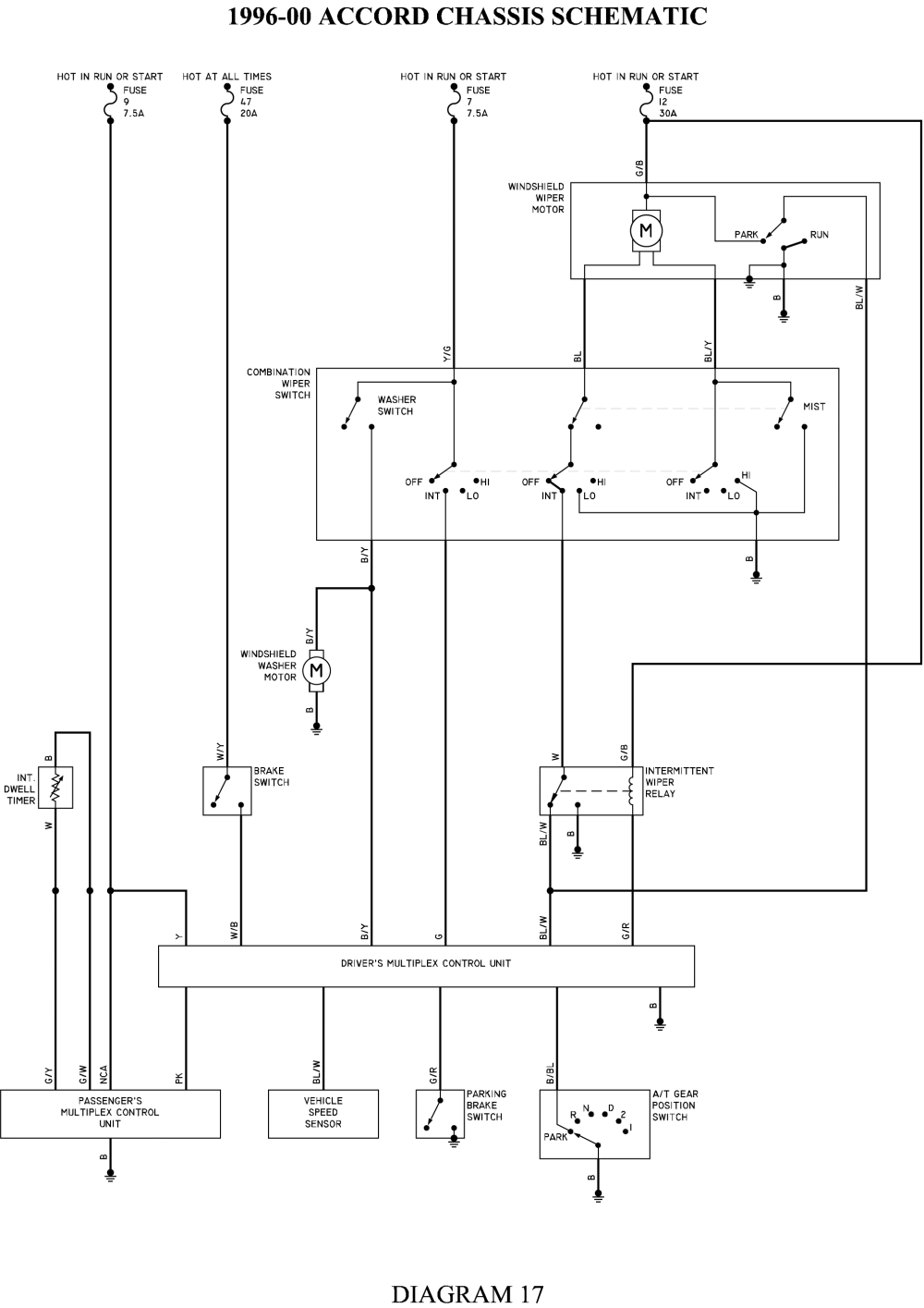 1996 Honda Accord Transmission Selector Wiring Diagram