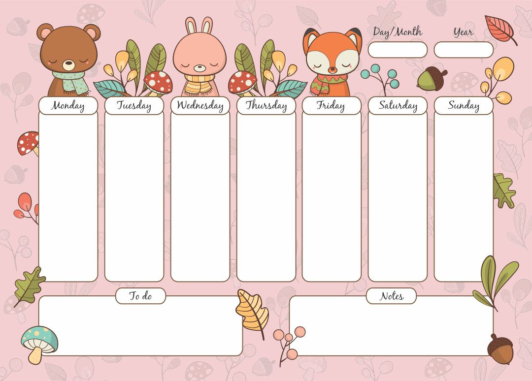 hourly-schedule-template-cute