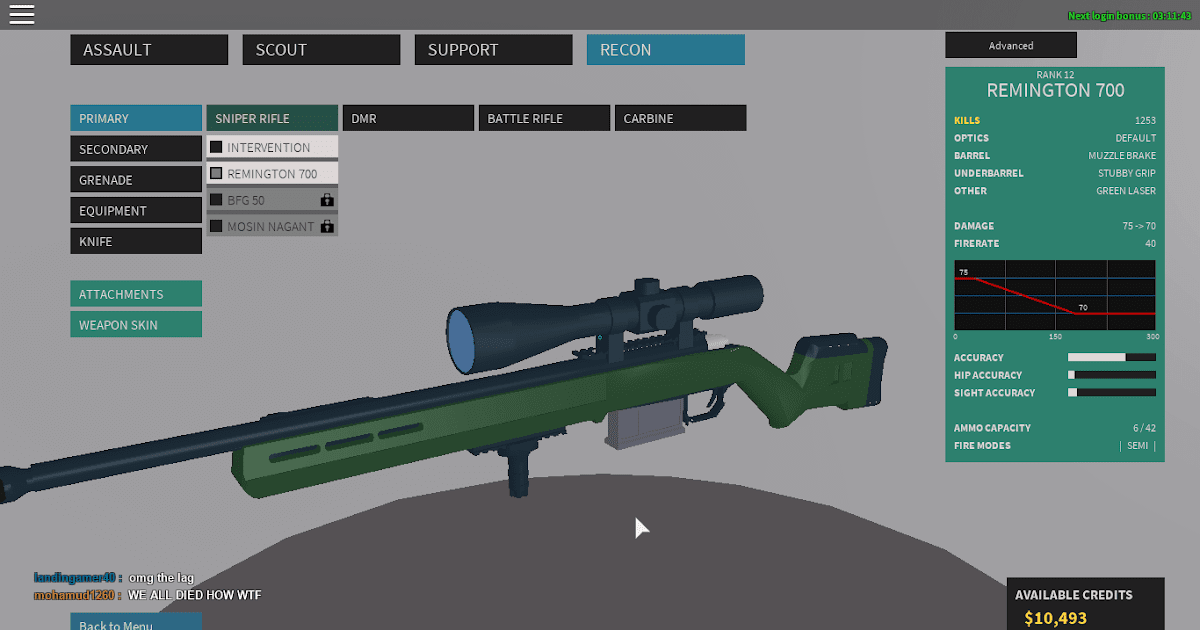 sniper forces robux crosshairs hecate redeem