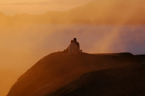 Lovers at Mount Bromo volcano in East Java