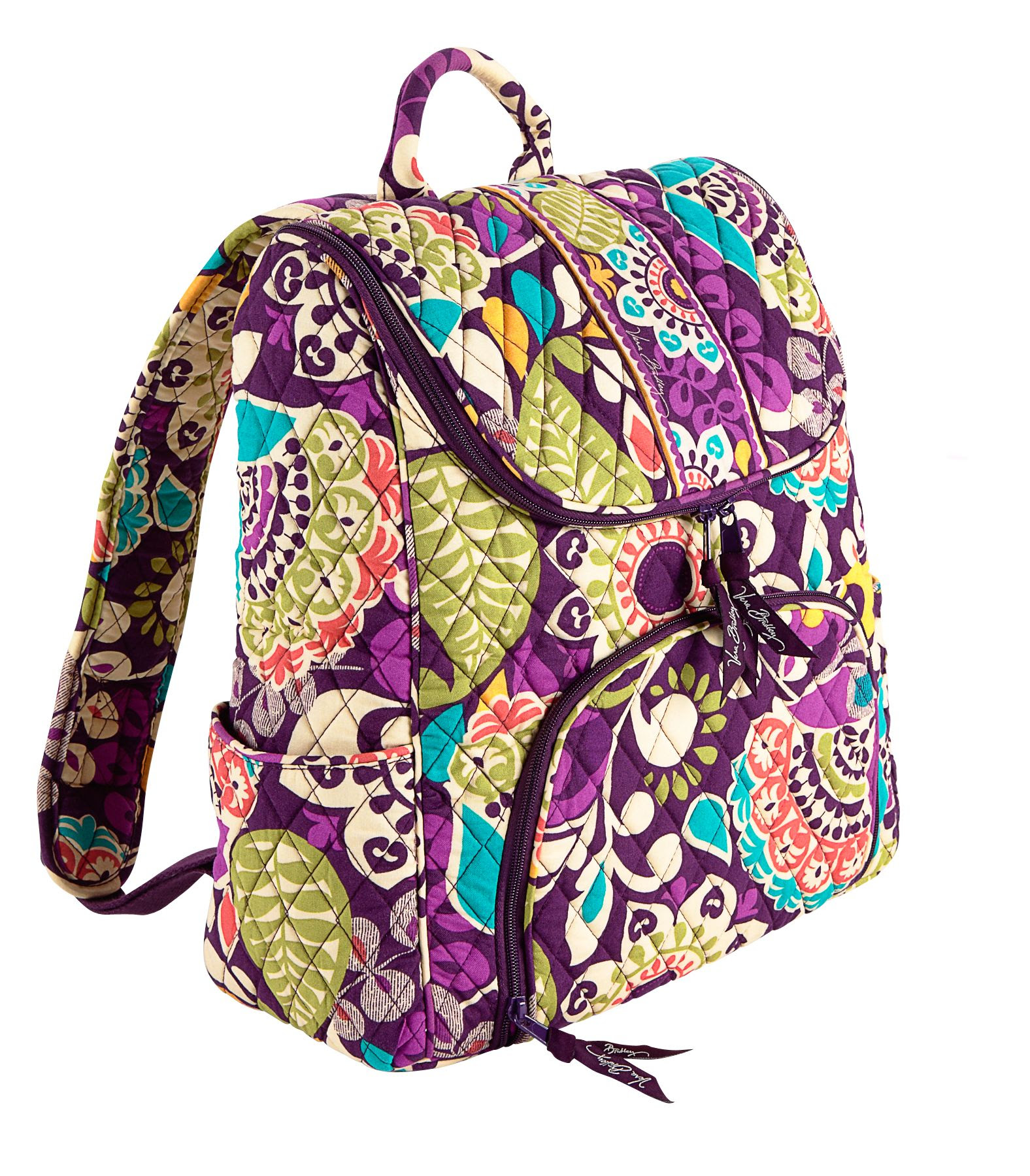 Vera Bradley Double Zip Backpack in Plum Crazy Crazy Hearts Backpack