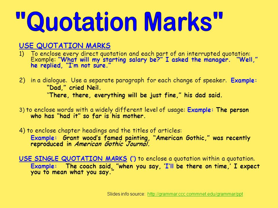 Quotation Marks Grammar