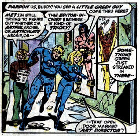 Judging by the perspective here, Archie's about four foot six. But, hey! Check out the Perez rubble! FF #176 panels