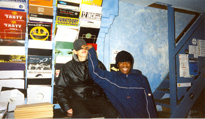 Benga and Skream in Big Apple records Croydon, circa 2001