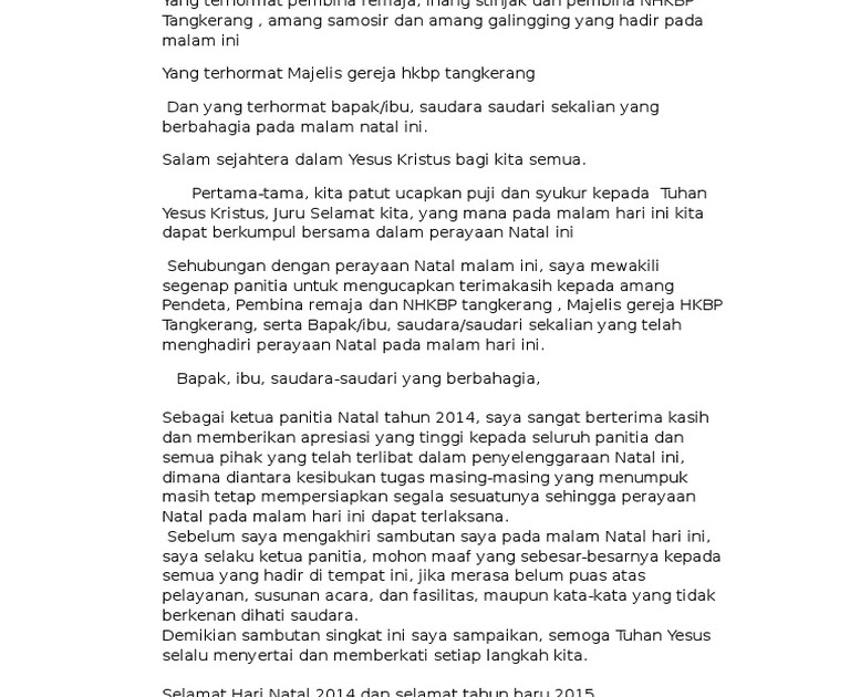 Teks Doa Pembukaan Perayaan Natal / Teks Doa Pembuka Dan