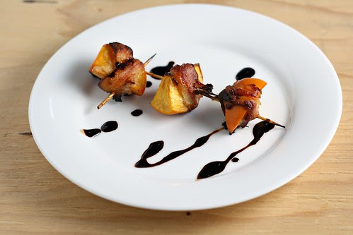 Roasted Persimmons Wrapped in Bacon