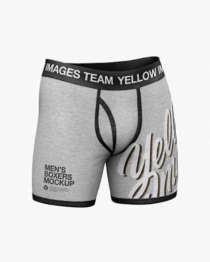 Download Free Melange Men's Boxer Briefs Mockup - Half Side View (PSD)