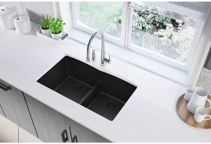 33 x 19 kitchen sink with faucet and drain