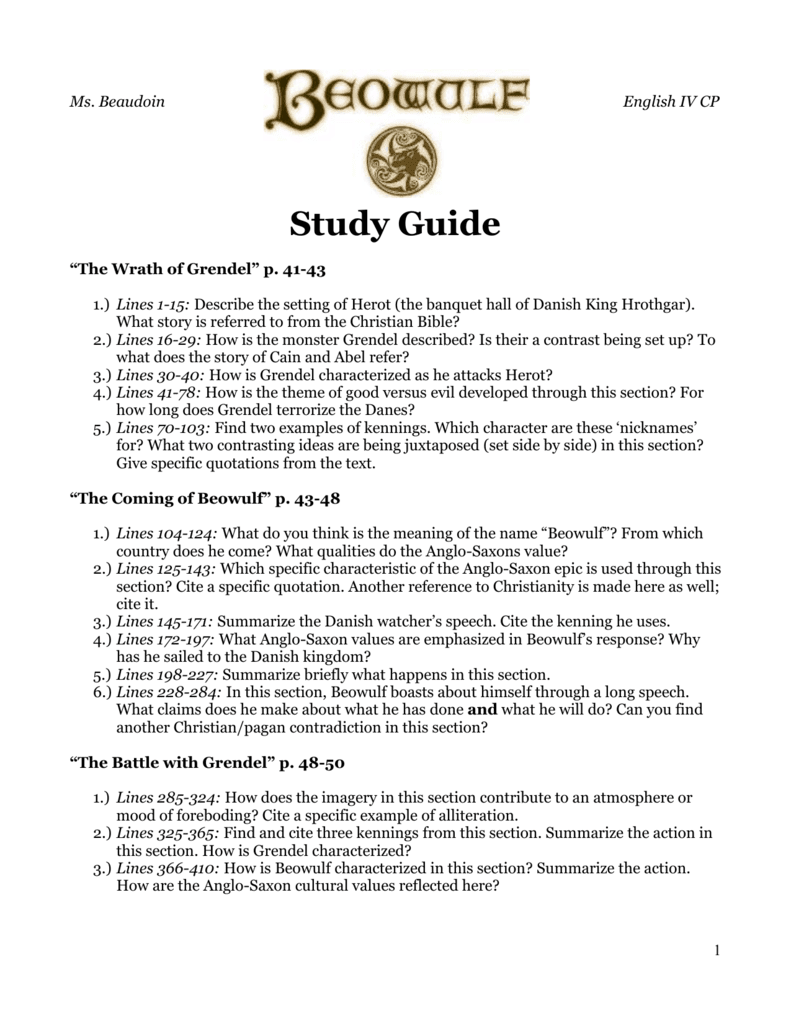 Beowulf Kennings Worksheet Answers - Worksheet List