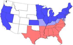 Map of the division of the states during the C...