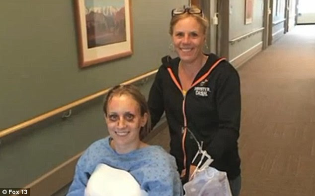 Brave: Kohnhorst had surgery to put pins in her tailbone and she broke her back, but she¿s alive