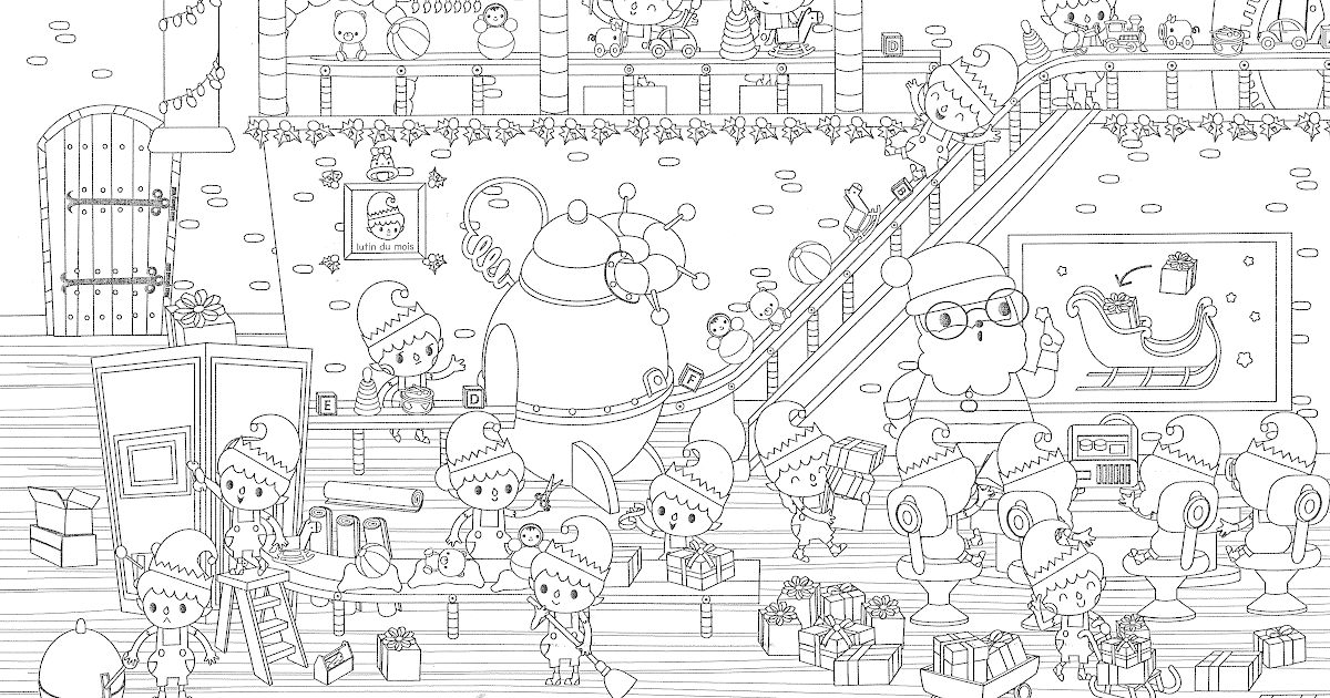 Dessin Kawaii Coloriage De Noel A Imprimer Format A4