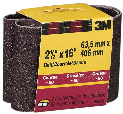 3M 9252NA-2 Heavy Duty Power Sanding Belts, 2.5-Inch x 16-Inch, Coarse Grit, 2-pack | 3 x 21 ...