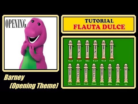 Flauta Dulce "Con Notas Explicadas": La Canción de Barney | Notas para