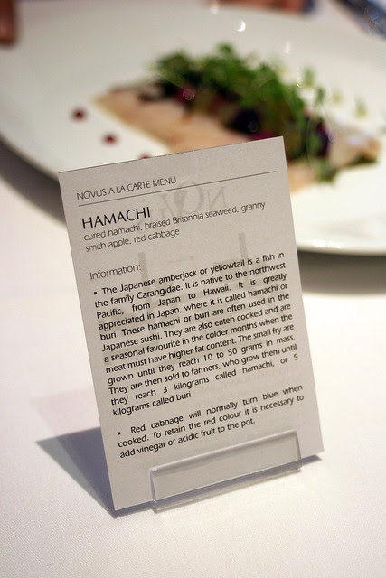 I love how each dish comes with a little description and trivia card