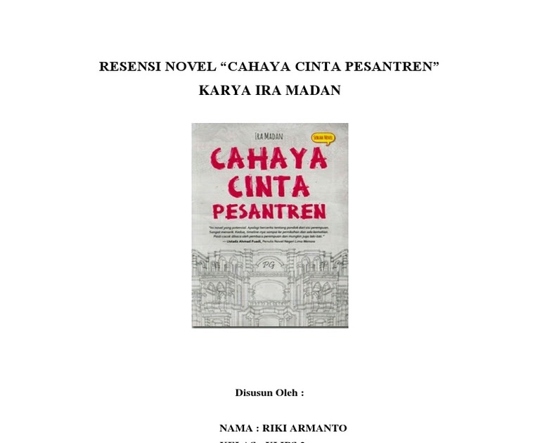 Resensi Novel Cahaya Cinta Pesantren Tugas Sekolahku