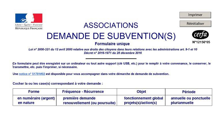 Dessus de lit Formulaire cerfa association