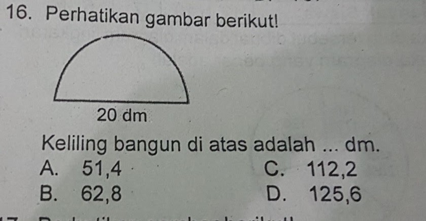 Cara Menghitung Keliling Setengah Lingkaran - Kunci Soal Lengkap